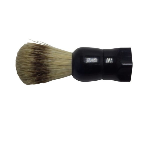 Opal Shaving Brush Black Set in Rubber Handle Original Vintage - Picture 3 of 4